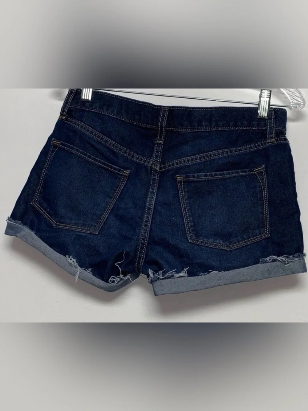 OLD NAVY Girls Size 16 Denim Rough Hem Cuffed Blue Jean Shorts